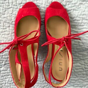 NWOT Unisa Shoes | Red Unisa Strappy Open-Toed Heels Size 8.5M